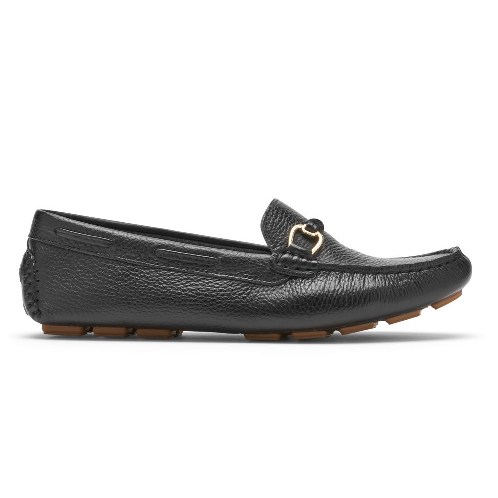 Rockport Women's Bayview Driver Loafers - Black - USA (6240HGYWA)